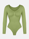 Seamless Long Sleeve Tummy Control Thong Bodysuit