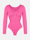 Seamless Long Sleeve Tummy Control Thong Bodysuit