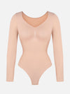 Seamless Long Sleeve Tummy Control Thong Bodysuit