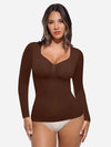 Seamless Long Sleeve Tummy Control Thong Bodysuit