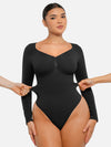 Seamless Long Sleeve Tummy Control Thong Bodysuit