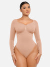 Seamless Long Sleeve Tummy Control Thong Bodysuit