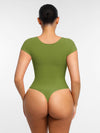 Tummy Control Seamless Short-Sleeve Bodysuit