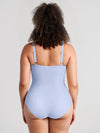 Deep V Metal Ring Ruched Sculpting Swimsuit