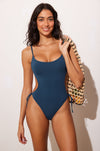 Scoop Neck One Piece Strappy Backless Swimsuit