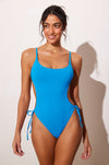 Scoop Neck One Piece Strappy Backless Swimsuit