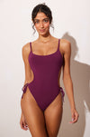 Scoop Neck One Piece Strappy Backless Swimsuit
