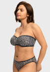 Leopard Unlined Strapless Minimizer Bra