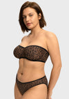 Leopard Unlined Strapless Minimizer Bra